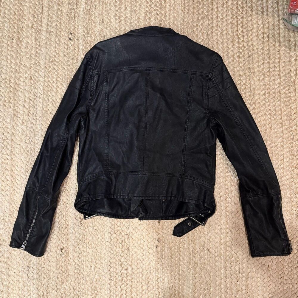 Free People Sz M Jealousy Leather relaxed Moto Jacket in Black - Picture 7 of 7